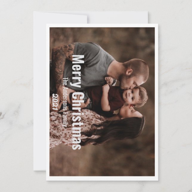 Festividades Cartão de Natal 1 foto botânica floral feriado (Frente)