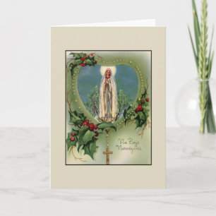 Festividades Cartão de Natal abençoado polonês da mãe do