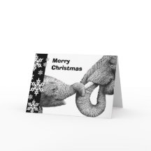 Cartão de Natal Africano Elefante e Vitelo