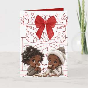 Festividades Cartão de Natal Afro-Americano