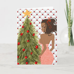Festividades Cartão de Natal Afro-Americano
