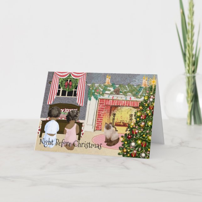 Festividades Cartão de Natal Afro-Americano (Frente)