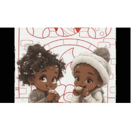 Festividades Cartão de Natal afro-americano