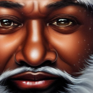 Festividades Cartão de Natal afro-americano Papai Noel