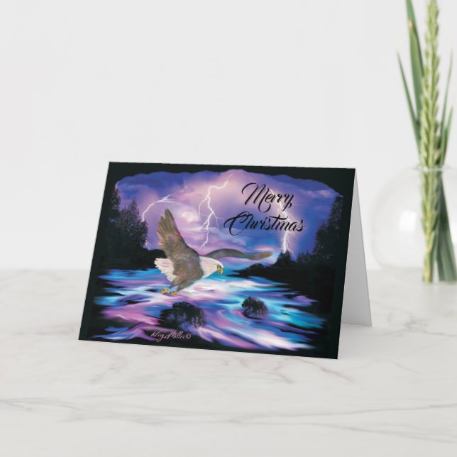 Festividades Cartão de Natal Águia Americana (Frente)