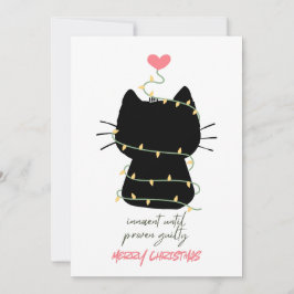 Festividades cartão de natal alegre com gato preto