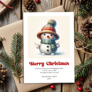 Festividades Cartão de Natal alegre de aquarela do boneco de ne