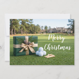 Festividades Cartão de Natal alegre de golfe para golfista com