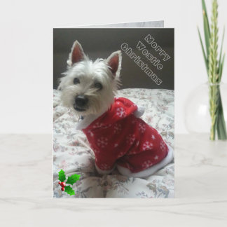 Festividades Cartão de Natal alegre de Westie para seu westie