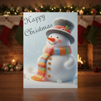 Festividades Cartão de Natal Alegre do Boneco de Neve