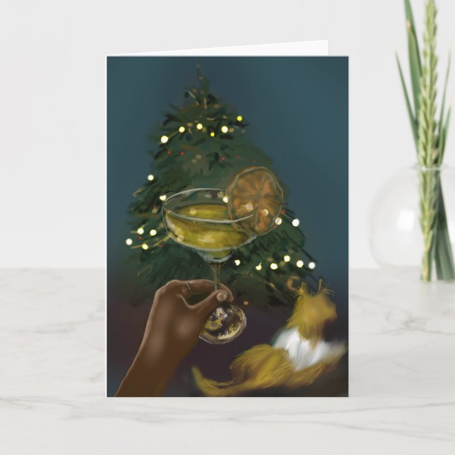 Festividades Cartão de Natal Alegre Sheltie (Frente)