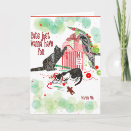 Festividades cartão de Natal amantes de gatos