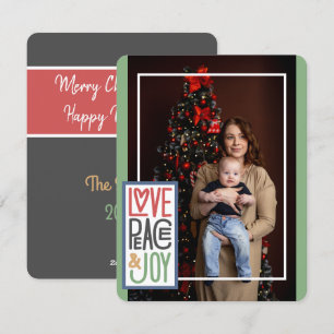 Festividades Cartão de Natal Amor Paz & Alegria (adicione sua p