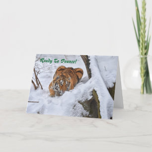 Festividades Cartão de Natal Amur Tiger 2015