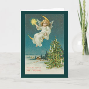 Festividades Cartão de Natal Angel Era Vitoriana