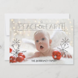 Festividades Cartão de Natal Angelic One Photo Peace On Earth