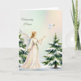 Festividades Cartão de Natal Anjo e Pombo da Paz Celestial
