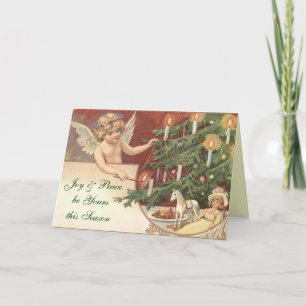 Festividades Cartão de Natal Anjo Vitoriano
