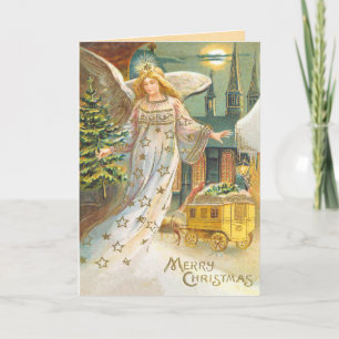 Festividades Cartão de Natal Anjo Vitoriano