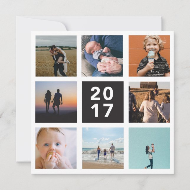 Festividades Cartão de Natal Ano em Revisão de 2017 (Frente)