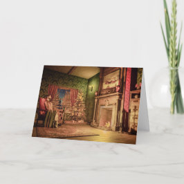 Festividades Cartão de Natal Antigo Vitoriano