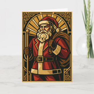 Festividades Cartão de Natal Art Déco Vintage do Papai Noel Ver