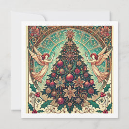 Festividades Cartão de Natal Art Nouveau