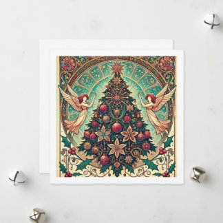 Festividades Cartão de Natal Art Nouveau