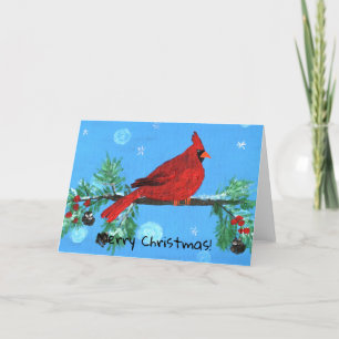 Festividades Cartão de Natal - Arte Infantil - Cardeal