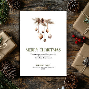 Festividades Cartão de Natal Artístico Elegante e Terroso com E