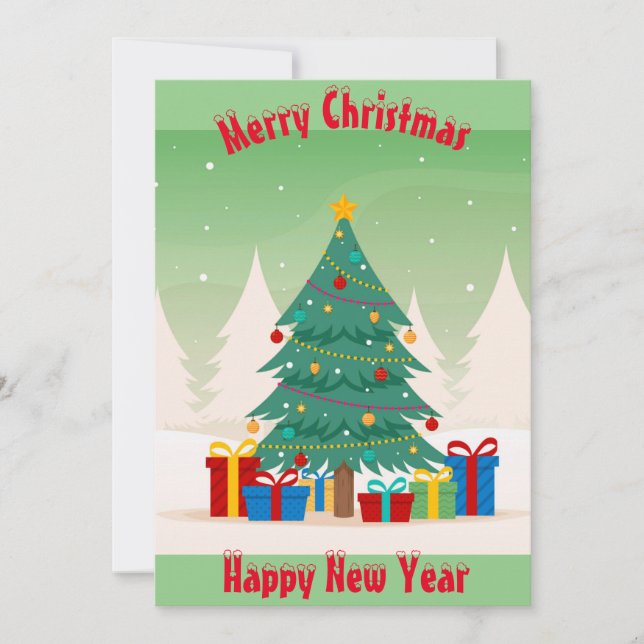 Festividades Cartão de Natal Árvore de Natal (Frente)