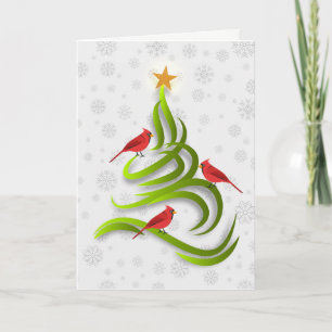 Festividades Cartão de Natal Árvore de Natal Floco de Neve Card