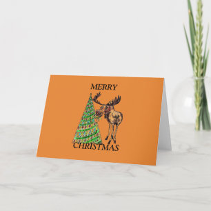 FESTIVIDADES CARTÃO DE NATAL - ÁRVORE DE NATAL MOOSE A COMER
