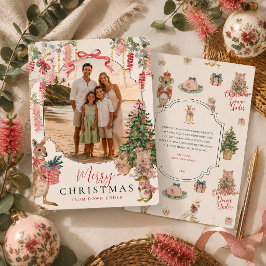 Festividades Cartão de Natal australiano com foto Down Under