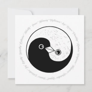 Festividades Cartão de Natal b/w YinYang faz Paz e Harmonia