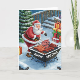 Festividades Cartão de Natal Barbecue para papais noeis