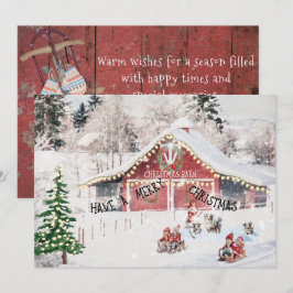 Festividades Cartão de Natal, Barn, Crianças, Dormentes, Cães A