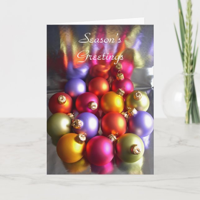 Festividades Cartão de Natal Baubles (Frente)