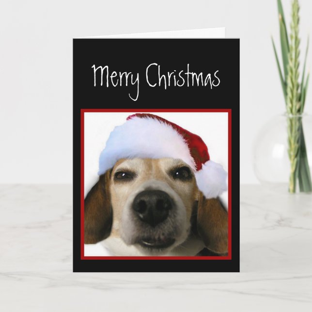 Festividades Cartão de Natal Beagle (Frente)