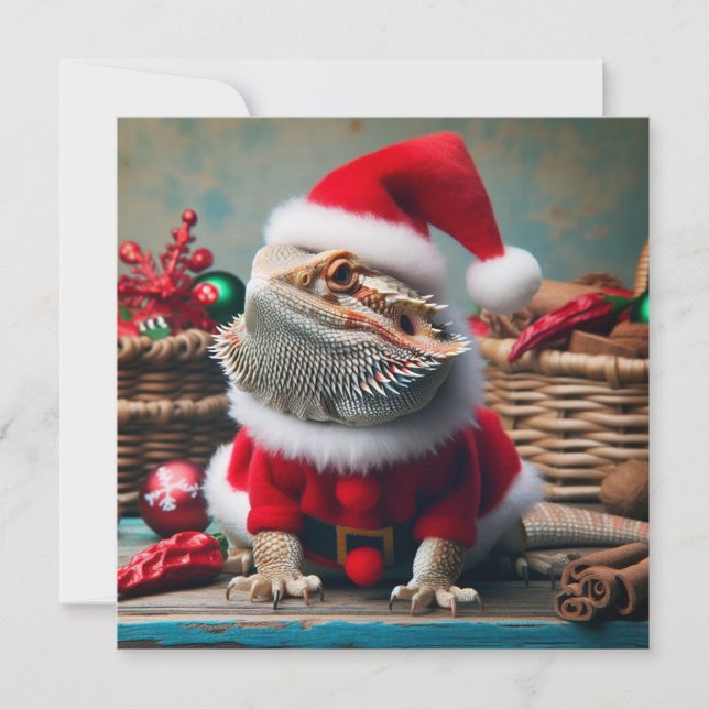 Festividades Cartão de Natal Beardie (Frente)