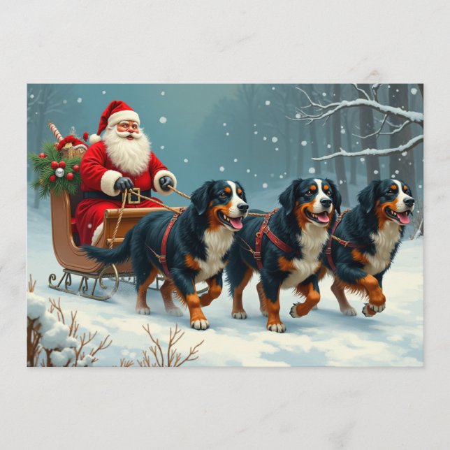 Festividades Cartão de Natal Berner Sennen (Frente)