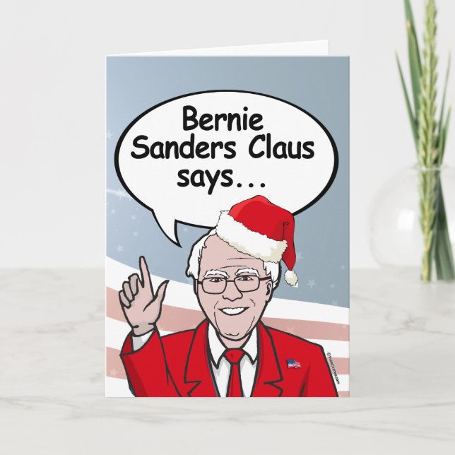 Festividades Cartão de Natal Bernie Sanders - Bernie Sanders Cl (Frente)