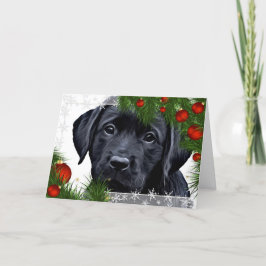 Festividades Cartão de Natal Black Lab - Cachorro Bonito Labrad