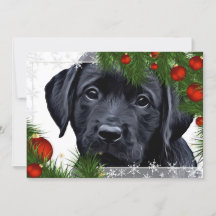 Cartão de Natal Black Lab - Cachorro Cachorro Cach