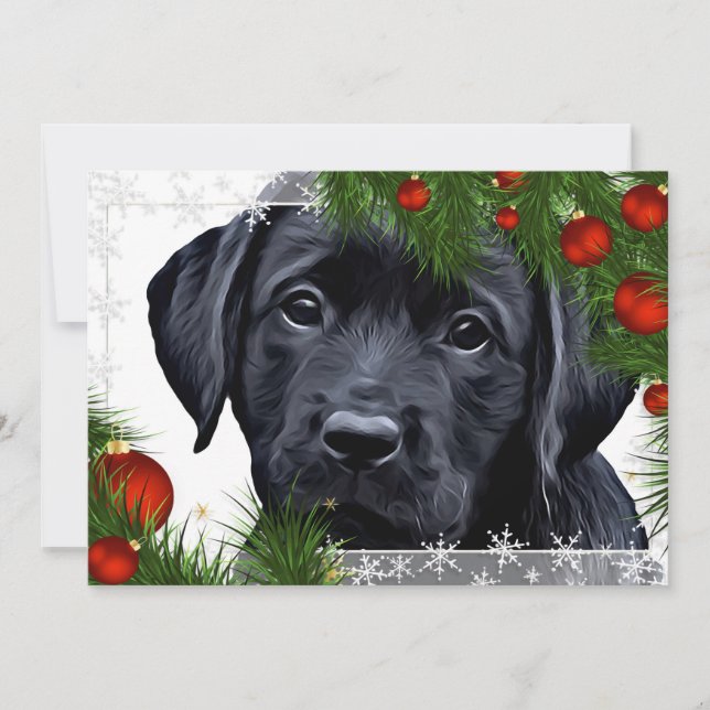 Festividades Cartão de Natal Black Lab - Cachorro Cachorro Cach (Frente)