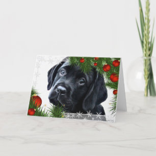 Festividades Cartão de Natal Black Labrador
