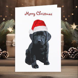 Festividades Cartão de Natal Black Labrador
