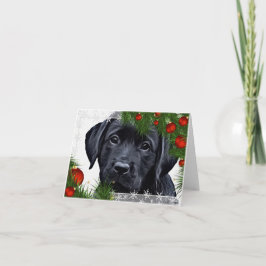 Festividades Cartão de Natal Black Labrador