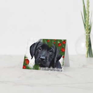 Festividades Cartão de Natal Black Labrador