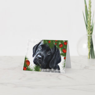 Festividades Cartão de Natal Black Labrador